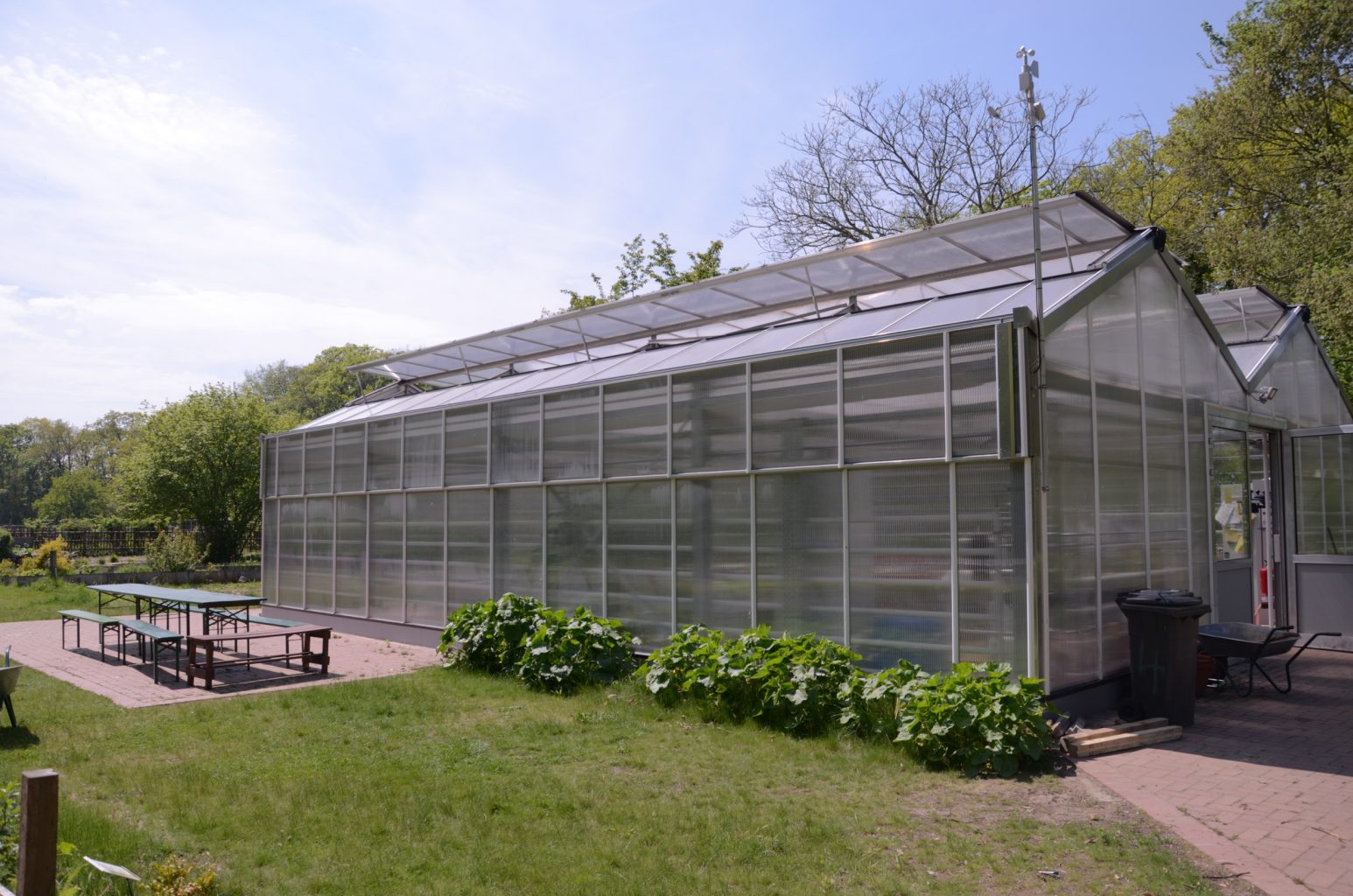 Front des Gewächshauses